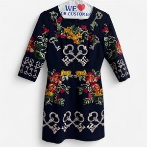 Amuze Key Embroidered Mini Dress Size XS